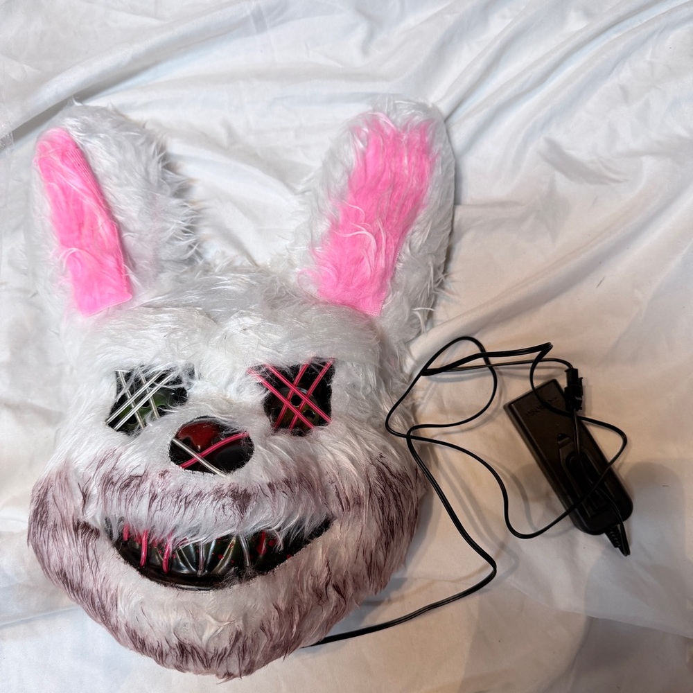 Tiny Tina Furry Bunny Mask & gloves with LED Lights